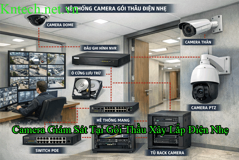 Camera Giám Sát Tại Gói Thầu Xây Lắp Điện Nhẹ